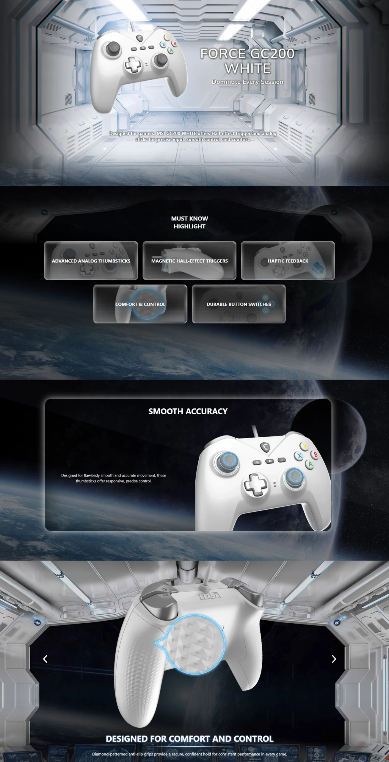 MSI FORGE GC 200 GAMEPAD WHITE