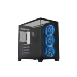 GFury Mighty GF-300 Tempered Glass Mid-Tower ATX Gaming Case – Black (3x ARGB Fans)