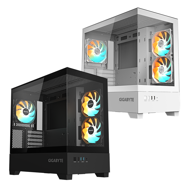 gigabyte-case-c201pi-1 Gigabyte C201 Panoramic Mid Tower Gaming Case – Black/White