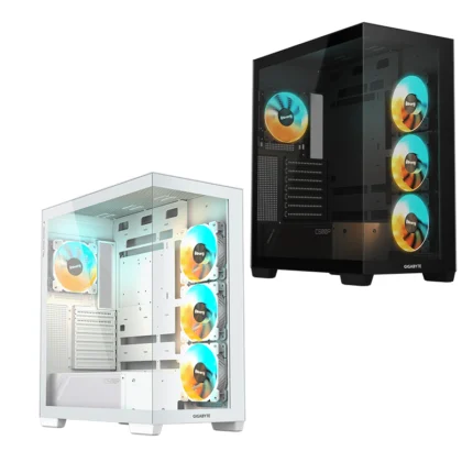 Gigabyte C500 Panoramic Stealth Ice Mid Tower Gaming Case – Black/White