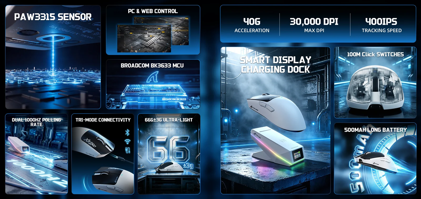 ATTACK SHARK X11 PRO V2 Wireless Gaming Mouse