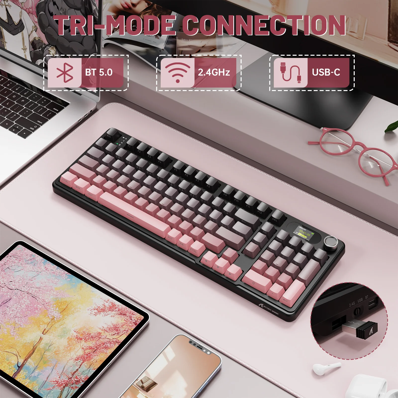Attack Shark X98 LED screen & knob