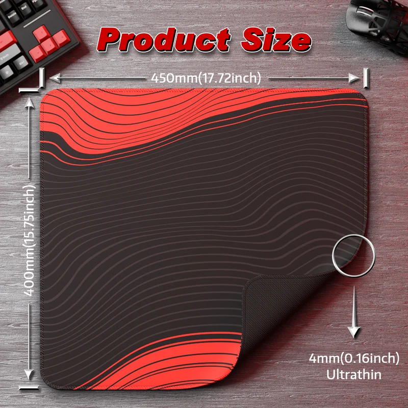 Orange Attack Shark gaming mouse pad dimensions with ultrathin profile.