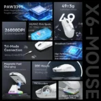 ATTACK SHARK X6 Three Modes Gaming Mouse With Charging Dock - Image 5