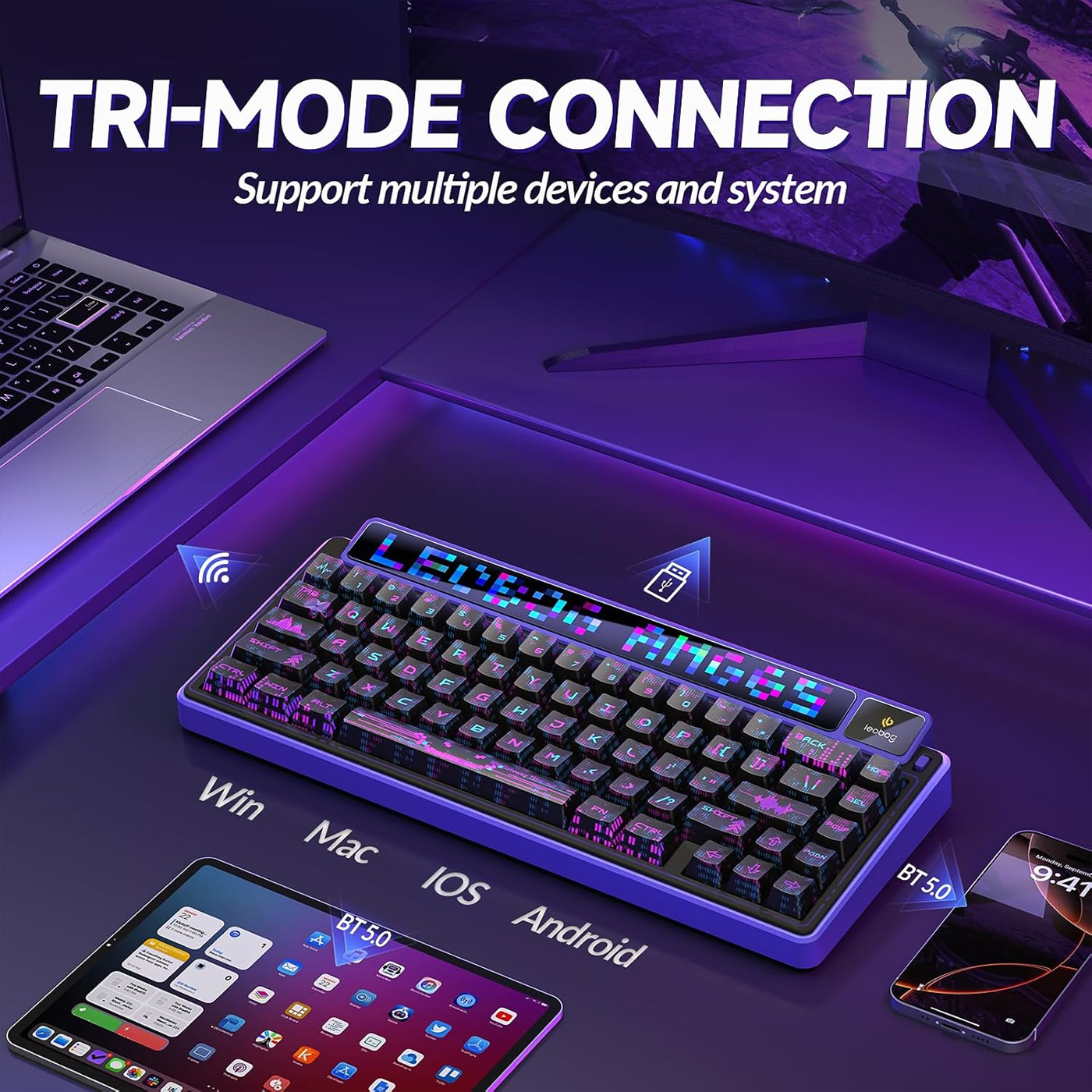 AULA-LEOBOG AMG65 Dual Screen Gasket Mechanical Keyboard