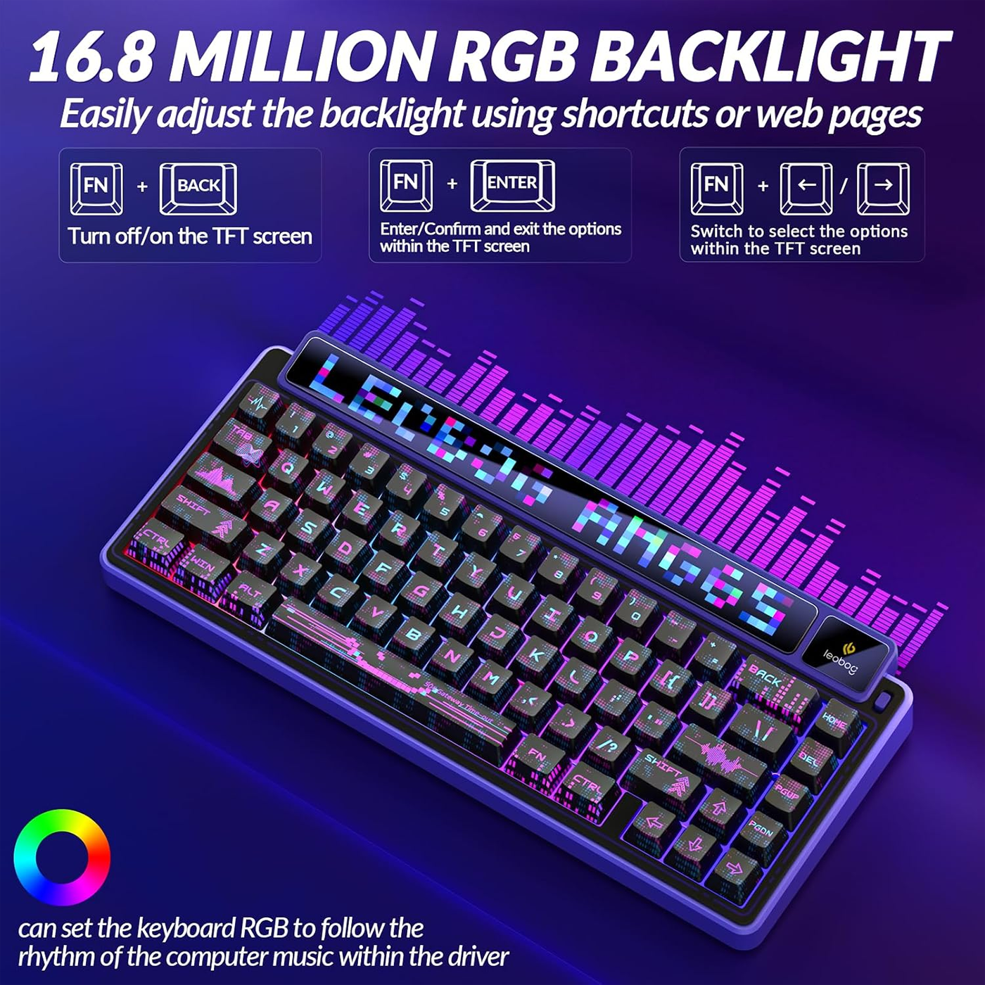 AULA-LEOBOG AMG65 Dual Screen Gasket Mechanical Keyboard