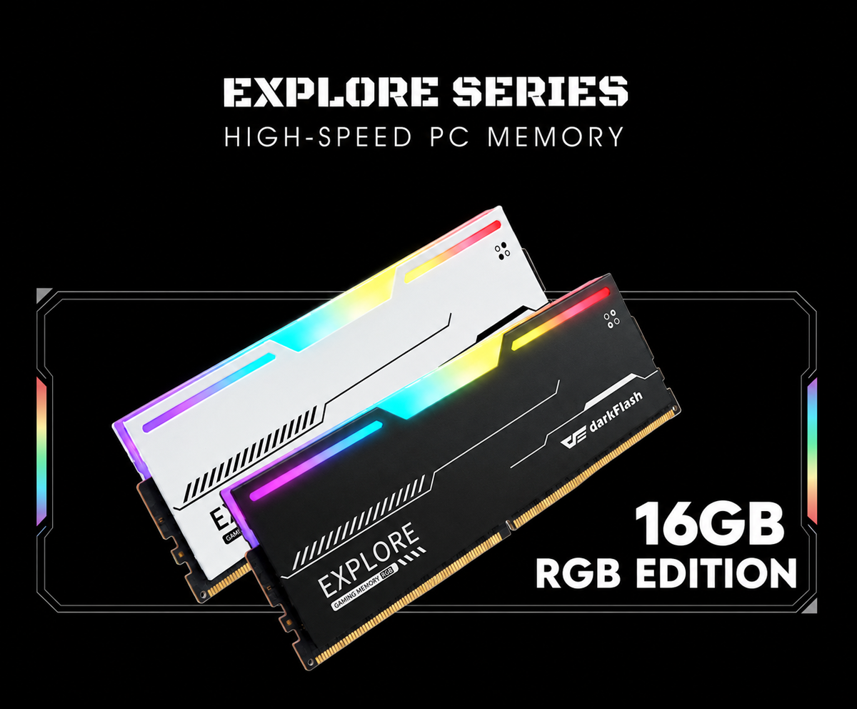DarkFlash EXPLORE RGB DDR4 GAMING MEMORY [RAM] 16GB - 3600MHz