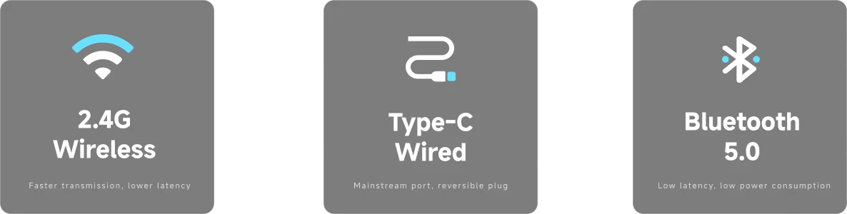 2.4GHz / Bluetooth / Wired Icons