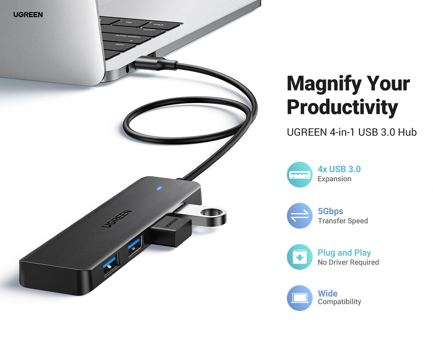 UGREEN 4 Port USB 3.0 Hub