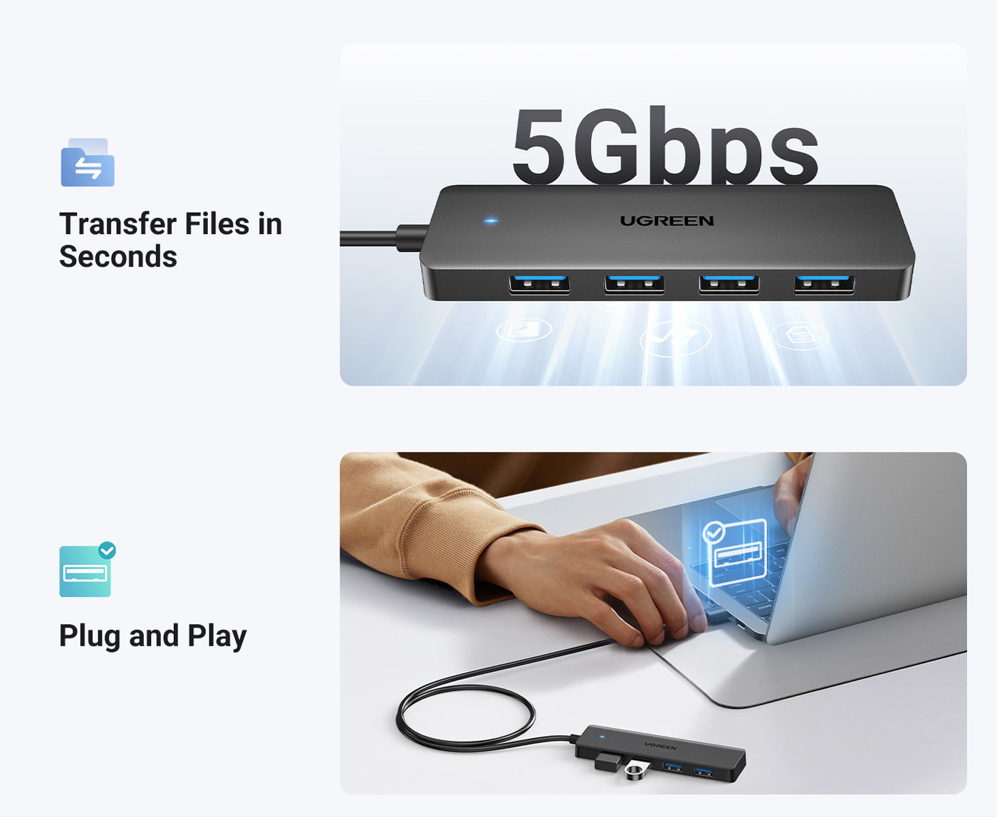 UGREEN 4 Port USB 3.0 Hub