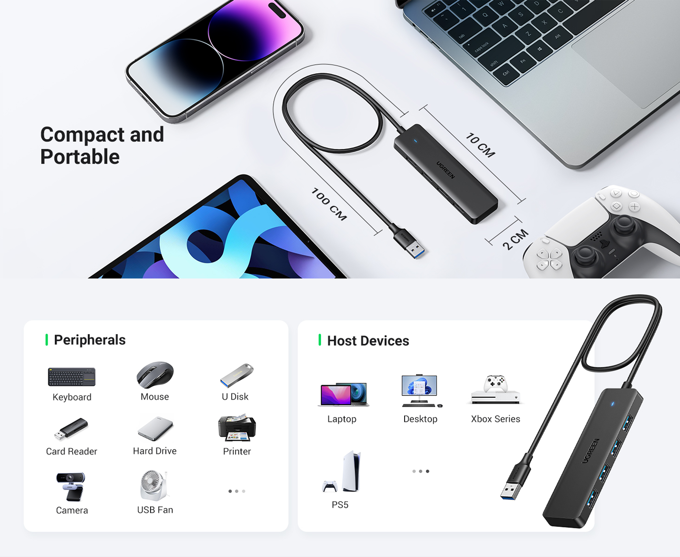 UGREEN 4 Port USB 3.0 Hub