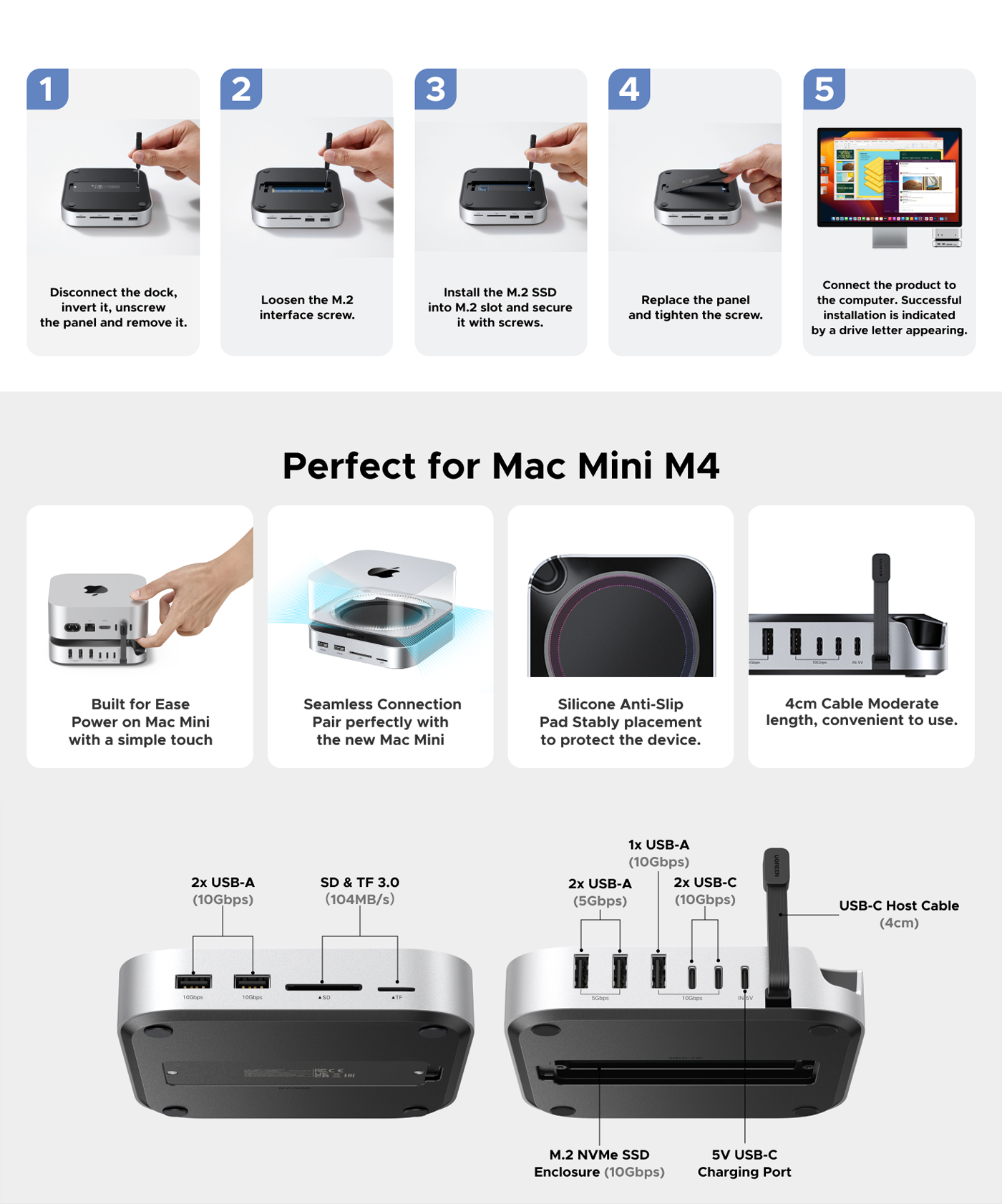 UGREEN Mac mini 11-in-1 Docking Station with SSD Expansion