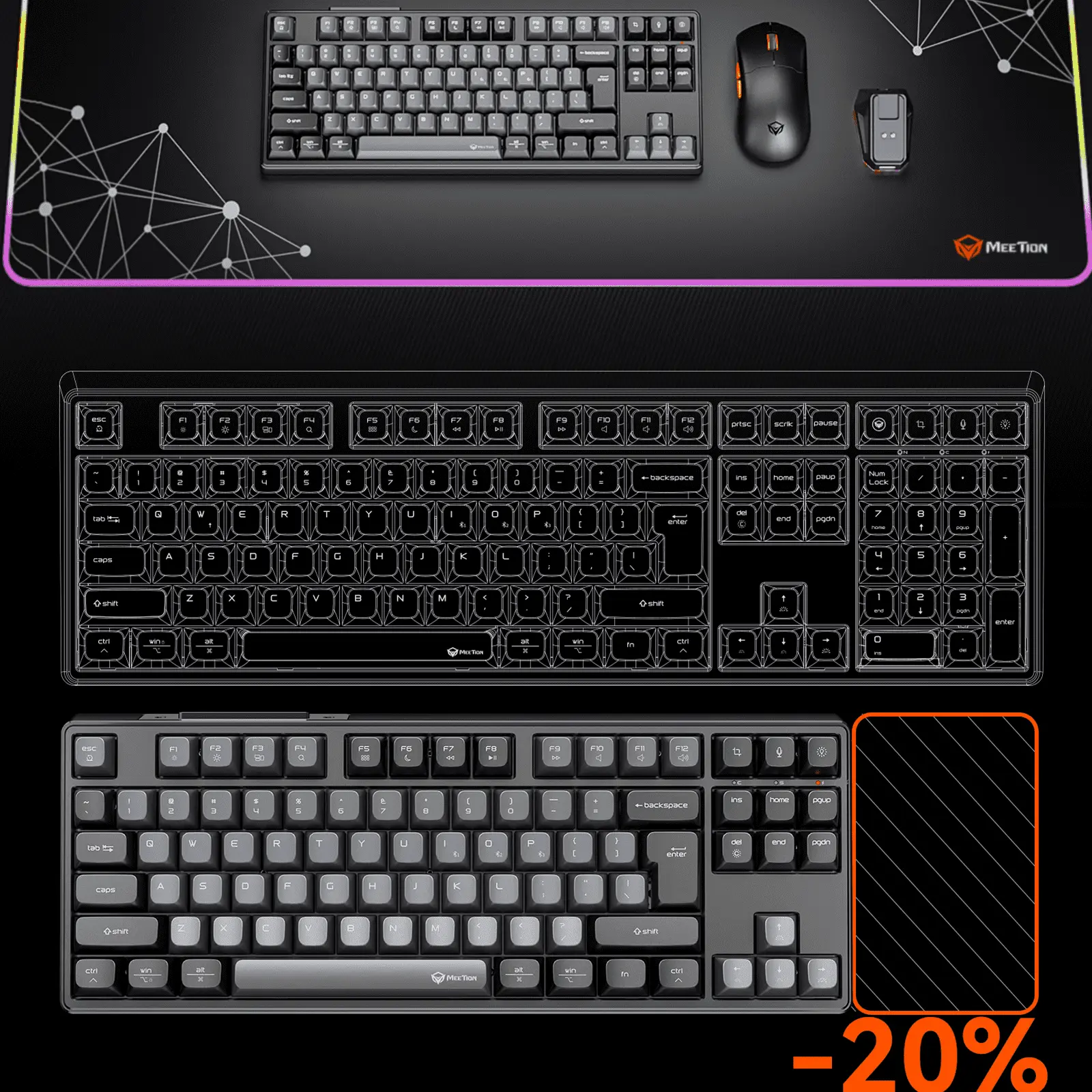 TKL 87 Keys Compact Layout