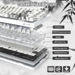 ATTACK SHARK X820 ULTRA Tri-mode Gasket Mechanical Keyboard - Dark Warrior + Gift Switch - Image 3