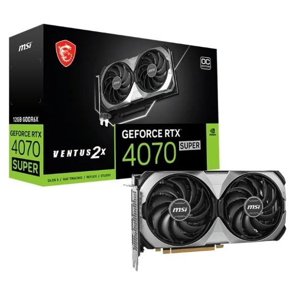 MSI Ventus GeForce RTX 4070 SUPER 12GB 2X OC GDDR6X PCI Express 4.0 ATX Graphics Cards - Image 1