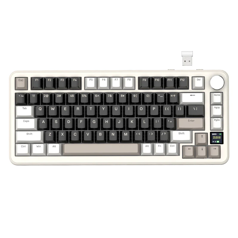ATTACK SHARK X85PRO CHEESE WHITE 1 ATTACK SHARK X85PRO Tri-mode Mechanical Keyboard White Cheese